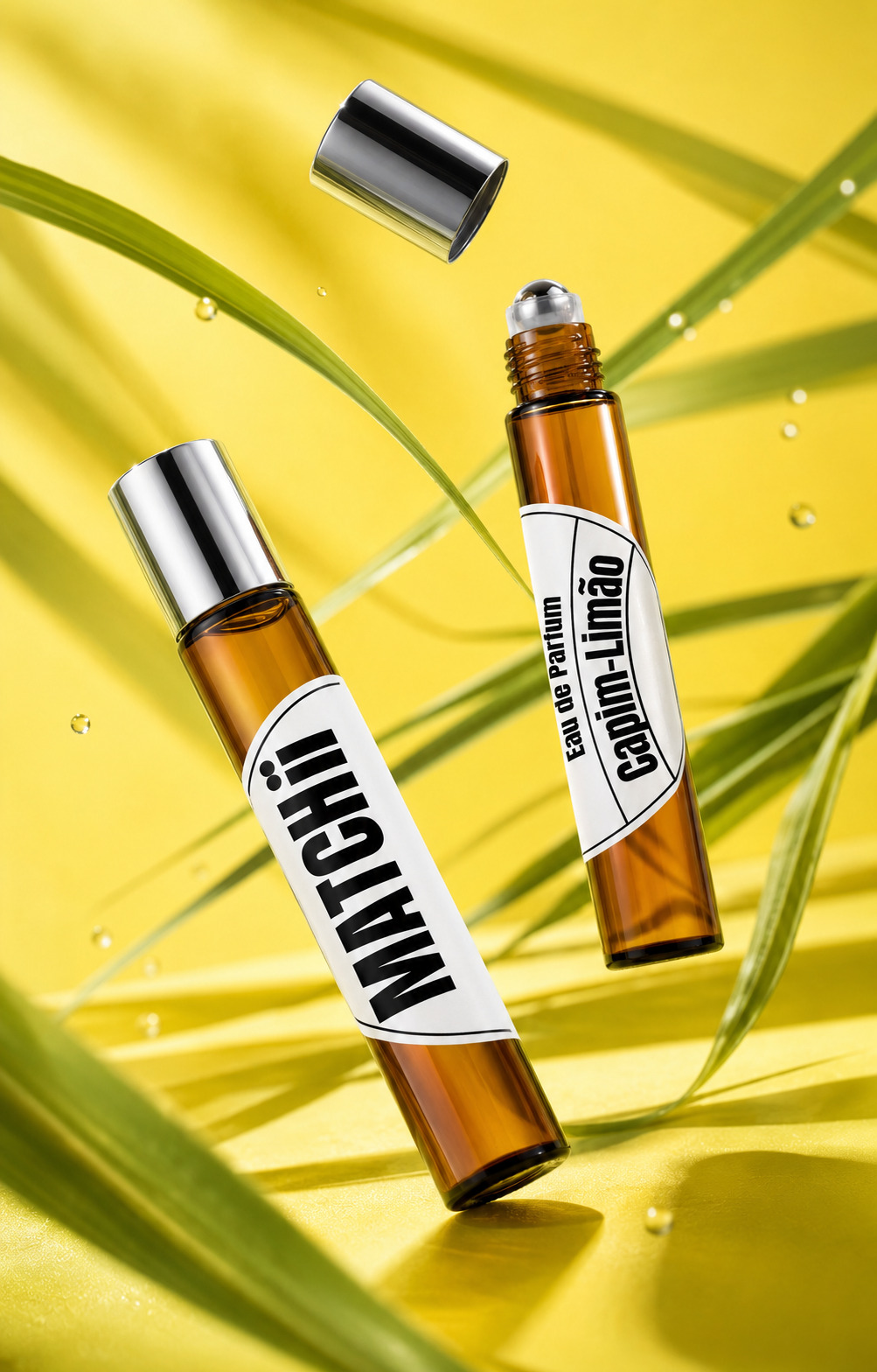 Perfume Roll-on Capim-Limão 10 ml O capim-limão domina a composição com seu frescor aromático vibrante, criando uma aura revigorante que acalma e estimula ao mesmo tempo — a sensação de banho tomado, de pele limpa e respiração livre.