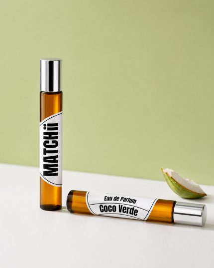 Coco Verde é um perfume roll-on sem álcool, vegano e natural, com uma fragrância fresca, doce e acolhedora — um toque tropical perfeito para dias quentes ou para uma rotina leve e cheia de bem-estar.